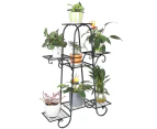 7 Pot Metal Plant Stand Garden Flower Shelf Living Room Wrought Iron Rack