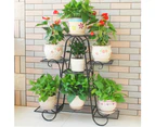 7 Pot Metal Plant Stand Garden Flower Shelf Living Room Wrought Iron Rack