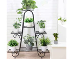 7 Pot Metal Plant Stand Garden Flower Shelf Living Room Wrought Iron Rack