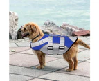 Pet Life Jacket Vest Swimming Floatation Preserver Vest with Reflective -L-Navy Blue