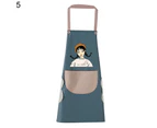 Cartoon Kitchen Sleeveless Apron PVC Waterproof Oilproof Cooking Clothes Cover-#5