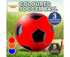 1x Coloured Soccer Balls Butyl Rubber Bladder Composite Leather Texture Size 5