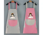 Cartoon Kitchen Sleeveless Apron PVC Waterproof Oilproof Cooking Clothes Cover-#5