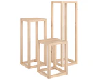 vidaXL 3 Piece Plant Stand Set Solid Wood Pine