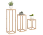 vidaXL 3 Piece Plant Stand Set Solid Wood Pine