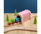 Bigjigs Rail Pink Brick Tunnel - Other Major Wooden Rail Brands are Compatible