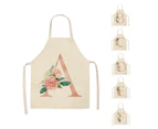 Letter A to Z Alphabet Pattern Kitchen Apron Sleeveless Cooking Cleaning Tools-R