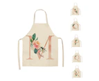 Letter A to Z Alphabet Pattern Kitchen Apron Sleeveless Cooking Cleaning Tools-R