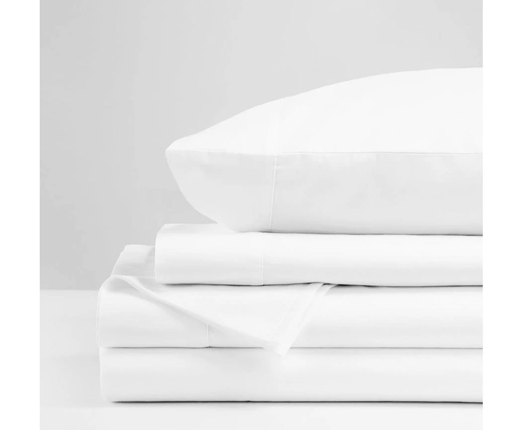 Luna Luxury sheet set 100% Organic Turkish Cotton Sateen 50 cm deep 4 pc Sheet set 800TC White