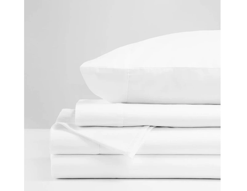 Luna Luxury sheet set 100% Organic Turkish Cotton Sateen 50 cm deep 4 pc Sheet set 800TC White