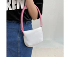 Fashion Candy Color Shoulder Underarm Bags Women Small Handbags Female Cloth Causal Daily Totes (White)