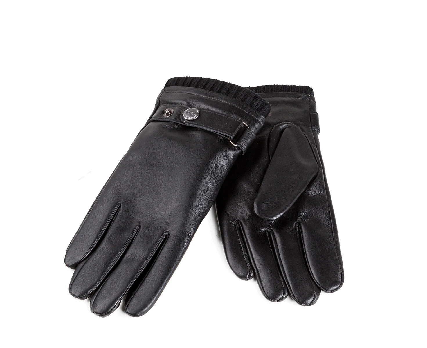 Ozwear Ugg Men'S Silver Stud Tab Gloves Touch Screen - Black