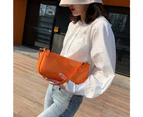 Fashion PU Leather Women Handbags Solid Candy Color Shoulder Bags Elegant Ladies Shopping Totes Bag (orange)
