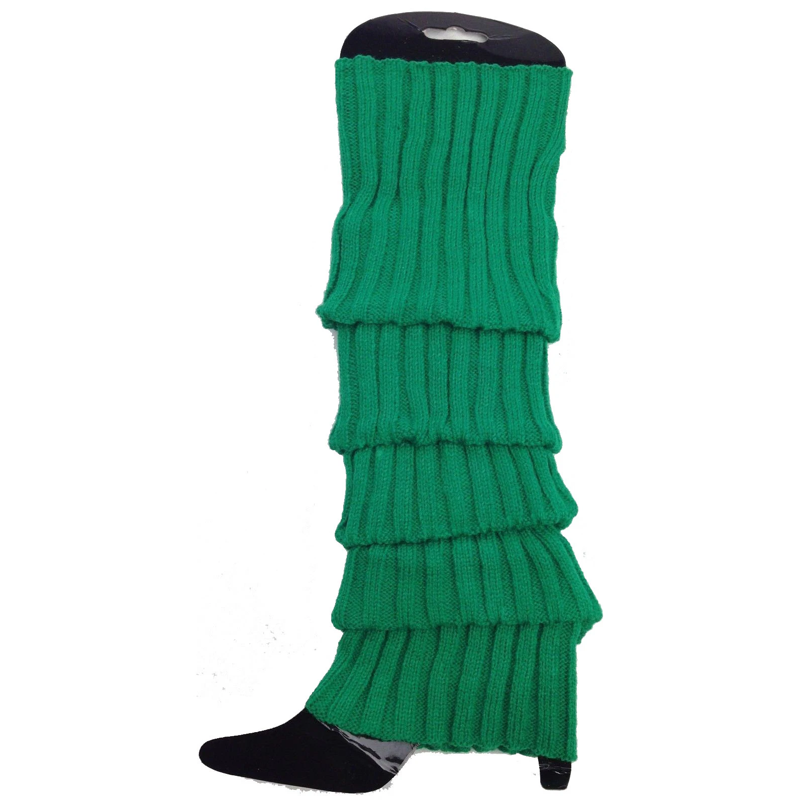 24x Womens Leg Warmers Disco Winter Knit Dance Party Crochet Legging Socks Costume - Green