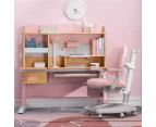 Solid Rubber Wood Height Adjustable Children Kids Ergonomic Pink Study Desk Chair 120cm AU