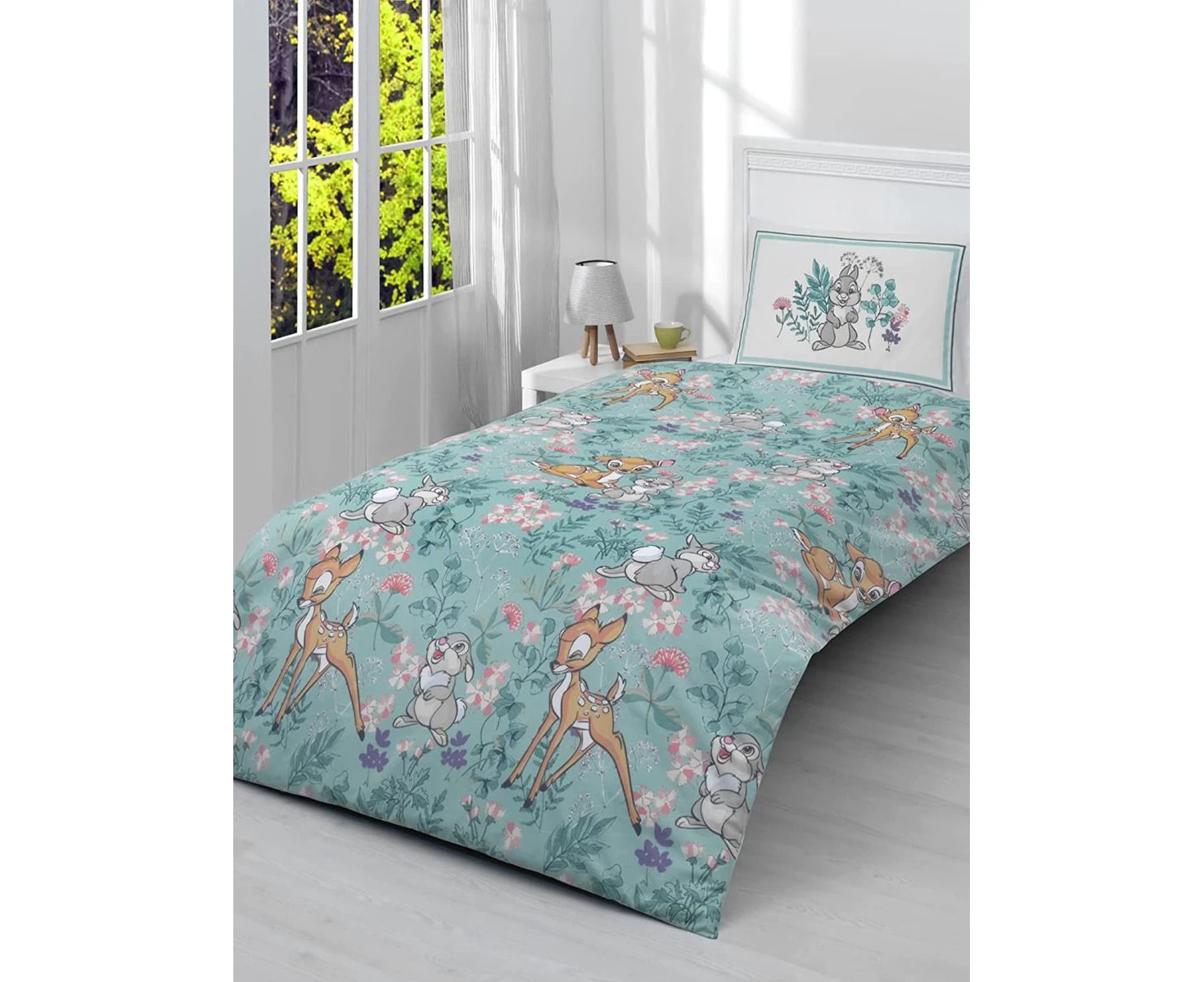 Bambi & Thumper 100% Cotton Reversible Single Duvet Cover and Pillowcase/Doona/Quilt cover Set without Inserts