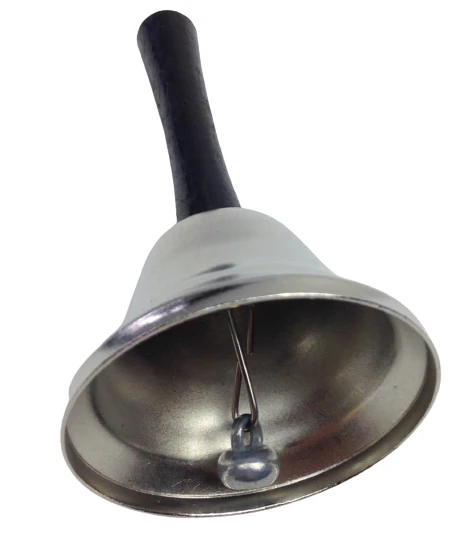 Hand Held Silver Ringing Bell Office School Ring Home Reception