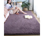 Soft Shaggy Rug Fluffy Plush Area Rug Bedroom Carpet Home Decor - Purple