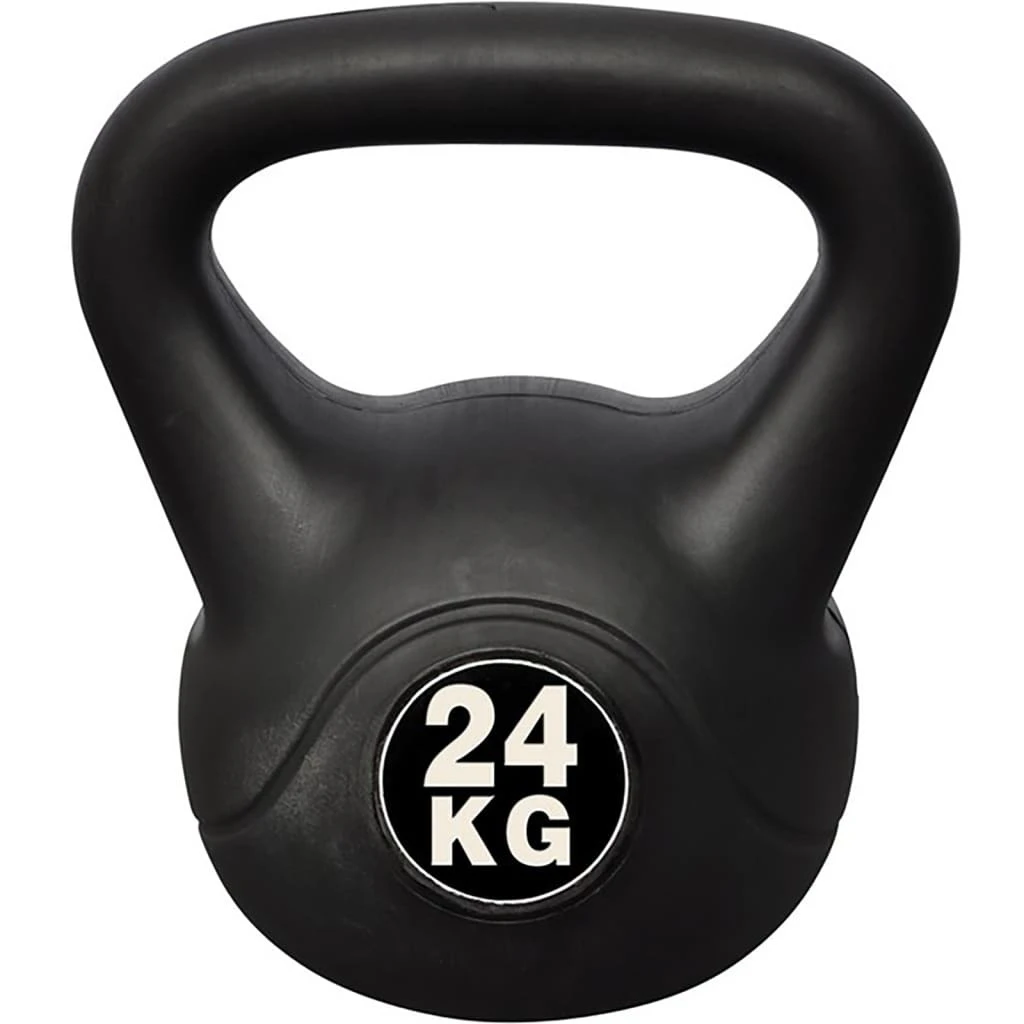 Kettle Bell 24kg Black Compact Lifting Weight Plastic Kettlebell Home Workout