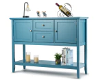 Costway Sideboard Buffet Storage Cabinet Cupboard Drawers Wooden Hallway Table Kitchen Living Room Home Furniture, Blue