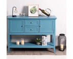 Costway Sideboard Buffet Storage Cabinet Cupboard Drawers Wooden Hallway Table Kitchen Living Room Home Furniture, Blue