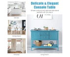 Costway Sideboard Buffet Storage Cabinet Cupboard Drawers Wooden Hallway Table Kitchen Living Room Home Furniture, Blue