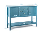 Costway Sideboard Buffet Storage Cabinet Cupboard Drawers Wooden Hallway Table Kitchen Living Room Home Furniture, Blue