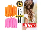 40PCS 50cm Magic Hair Curlers Curl Formers Spiral Ringlets Leverage Rollers