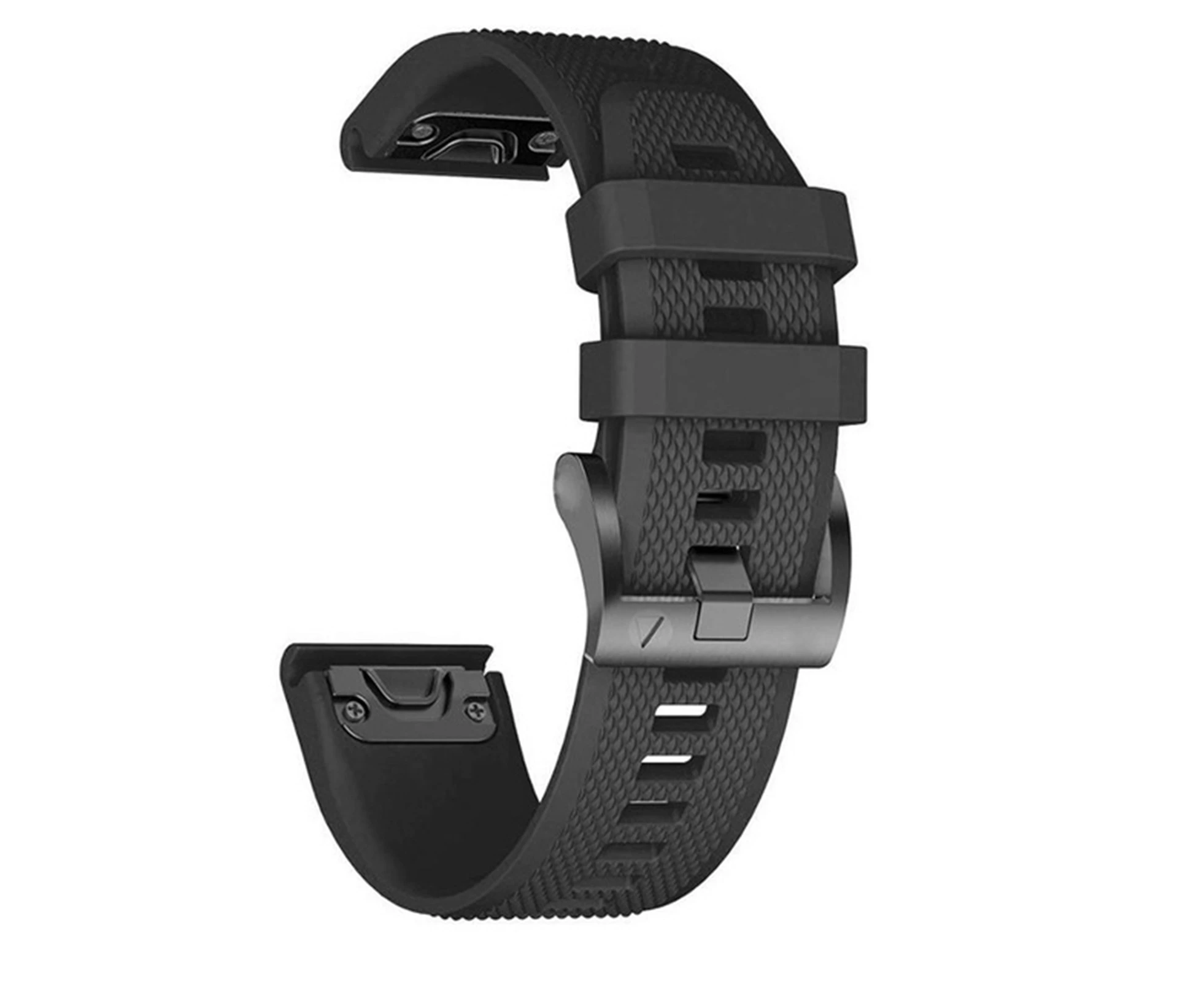 Watch Band 22mm Quick Release Soft Silicone Smart Watch Wrist Strap Replacement for Garmin Fenix 7X 6X 6 5X Plus-Black 22 mm