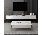 EAVAN Modern Minimalistic/ Entertainment TV Unit-200cm Ceramic Top White - 2.0M