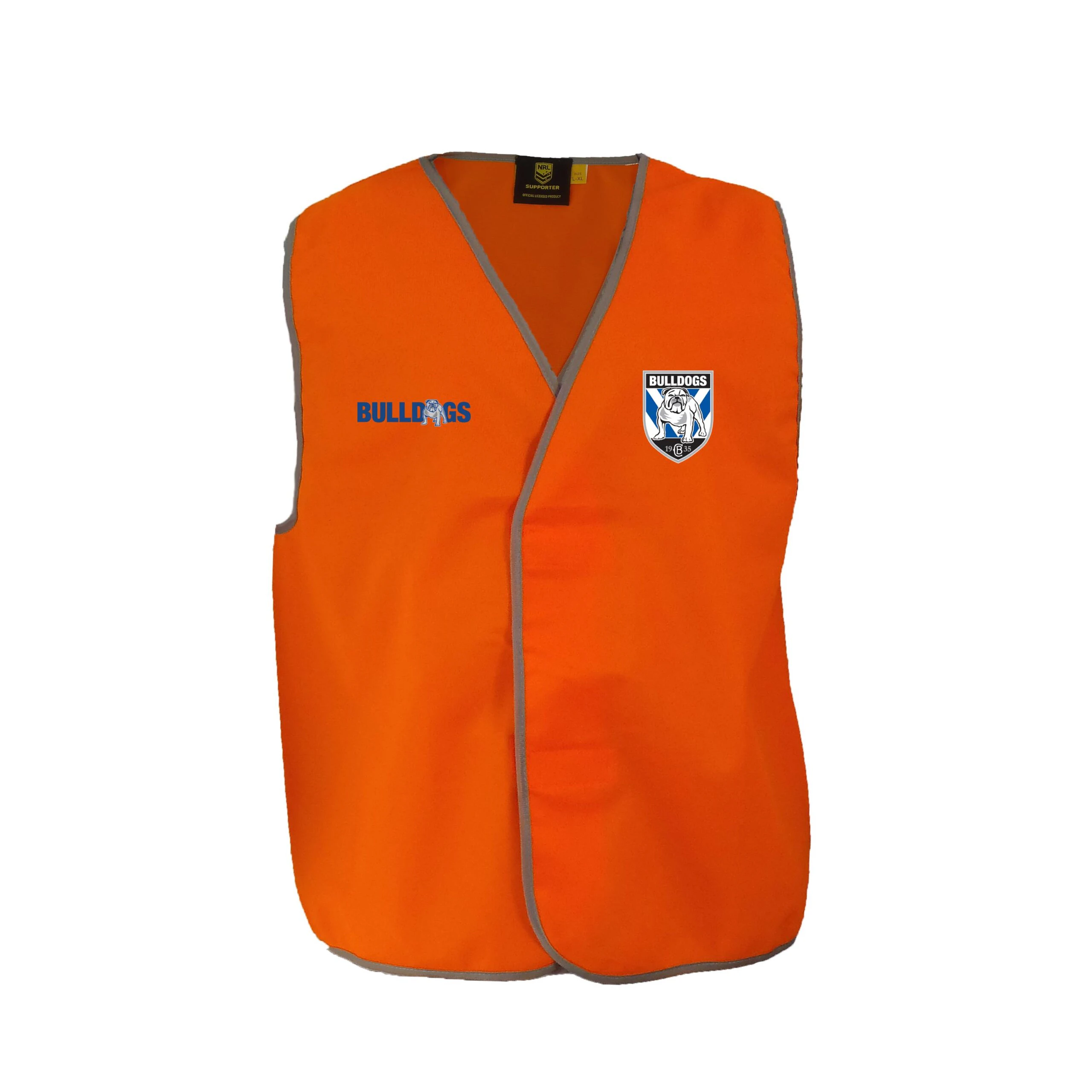 Canterbury Bulldogs NRL Hi Viz Work Vest Orange