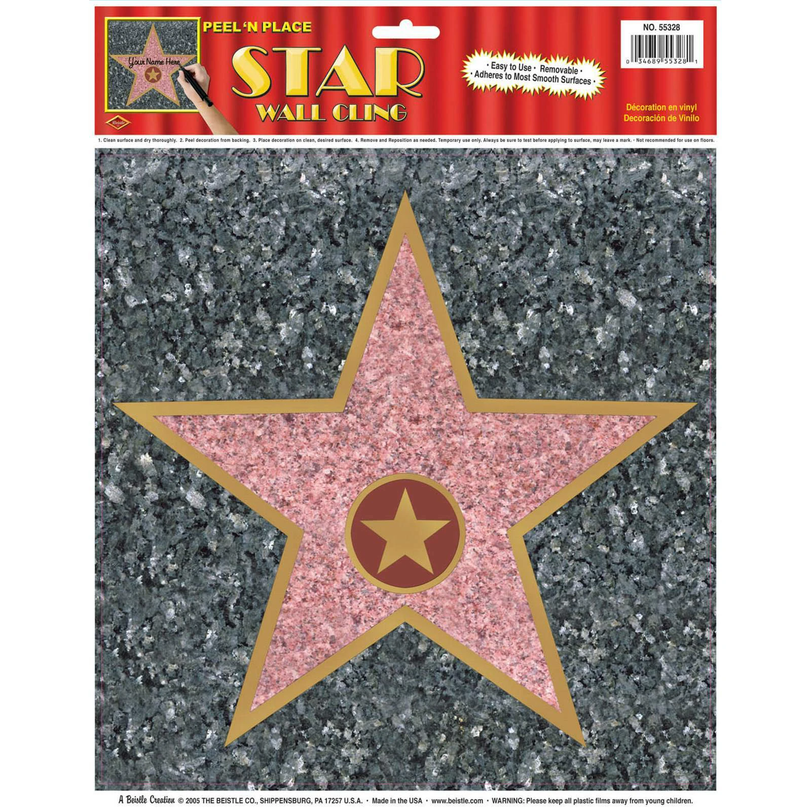 Hollywood Walk of Fame Star Peel and Place Sticker