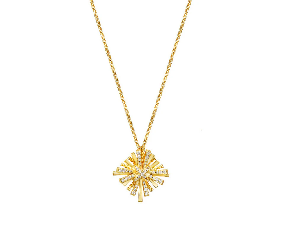 Beakey Womens Geometric Irregular Star Pendant Necklace-Gold