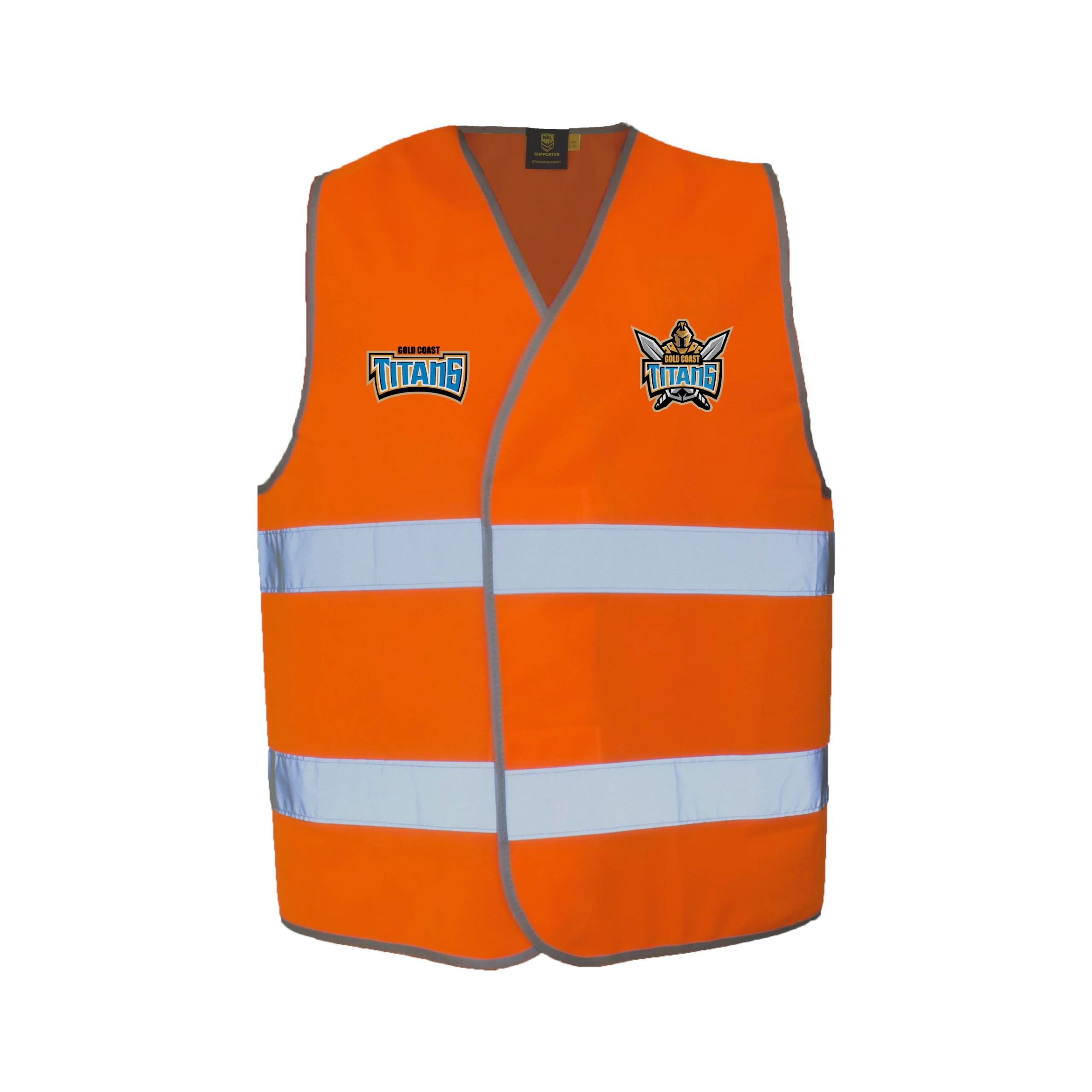 Gold Coast Titans NRL Hi Viz Work Vest With Reflective Tape Orange