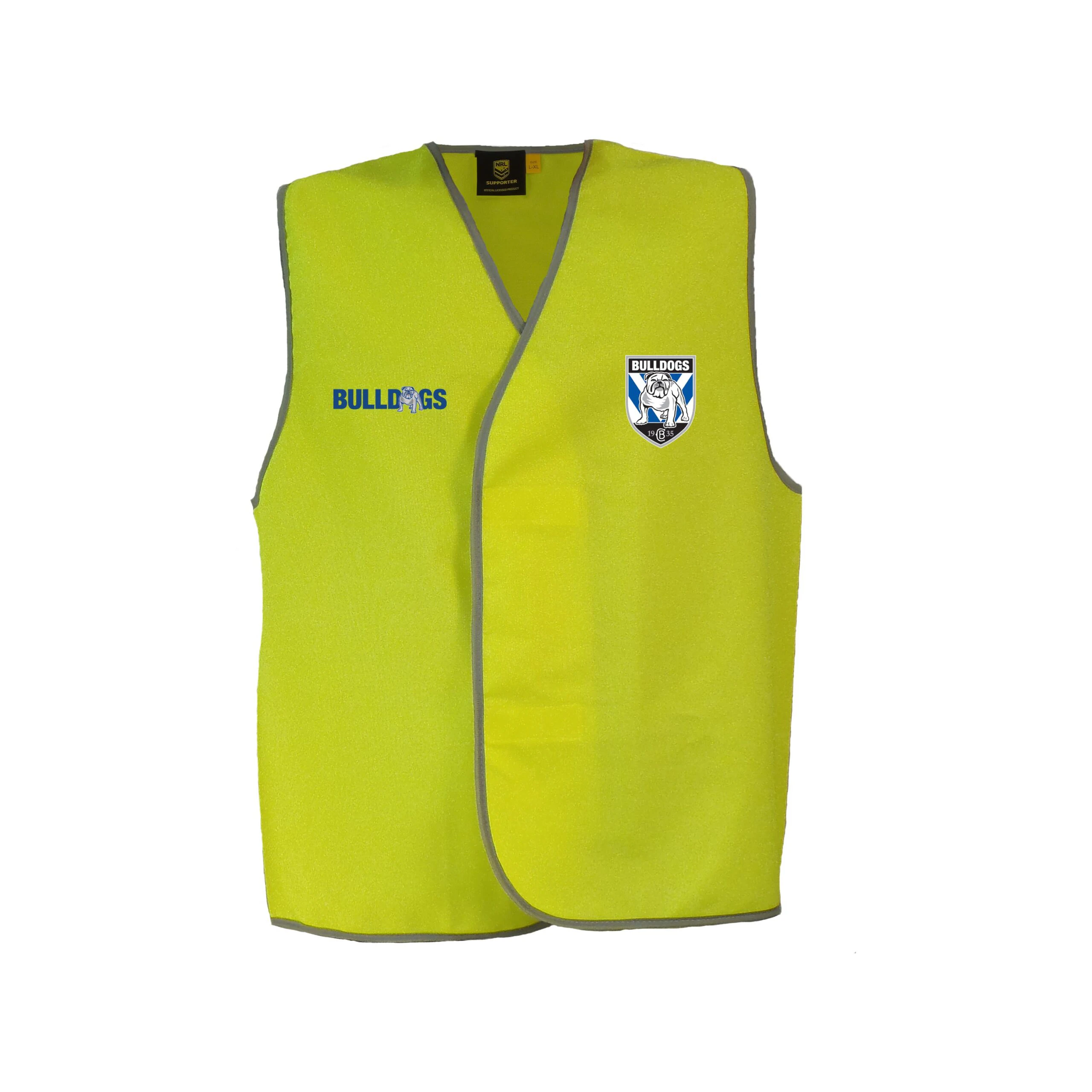 Canterbury Bulldogs NRL Hi Viz Work Vest Yellow