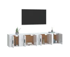 vidaXL 4 Piece TV Cabinet Set High Gloss White Engineered Wood