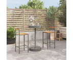 vidaXL 3 Piece Garden Bar Set Grey Poly Rattan&Solid Wood Acacia