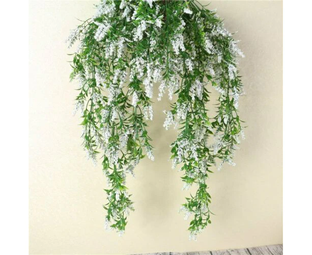 2X Artificial Ivy Flower Vine Garland Hanging Home Garden Trailing Basket Plants - White