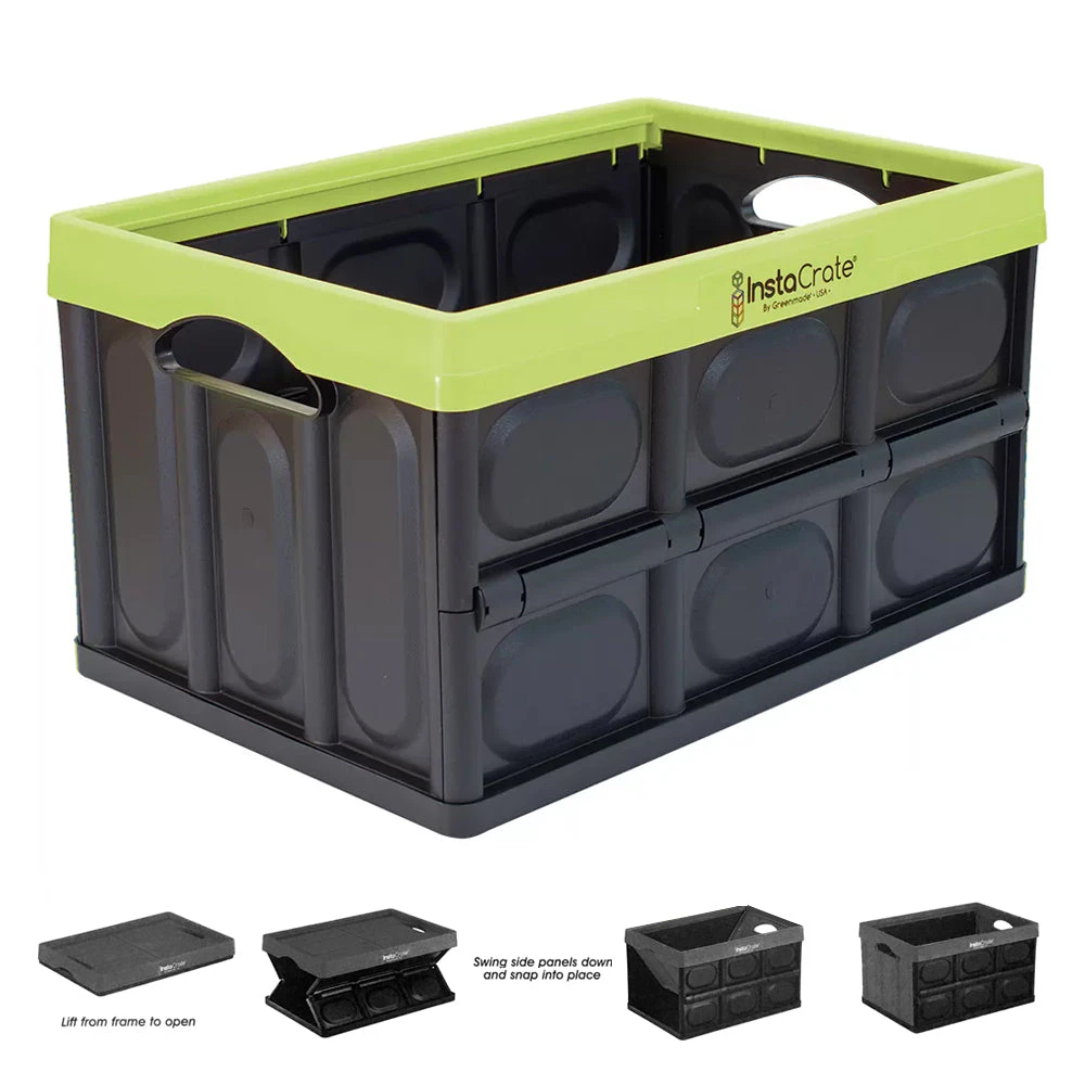 Archive Box 46L InstaCrate Collapsible Crate Car Storage Container folding AU - Green