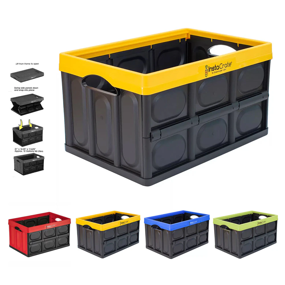 Archive Box 46L InstaCrate Collapsible Crate Car Storage Container folding AU - Yellow