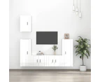 vidaXL 5 Piece TV Cabinet Set High Gloss White Engineered Wood