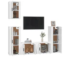 vidaXL 5 Piece TV Cabinet Set High Gloss White Engineered Wood