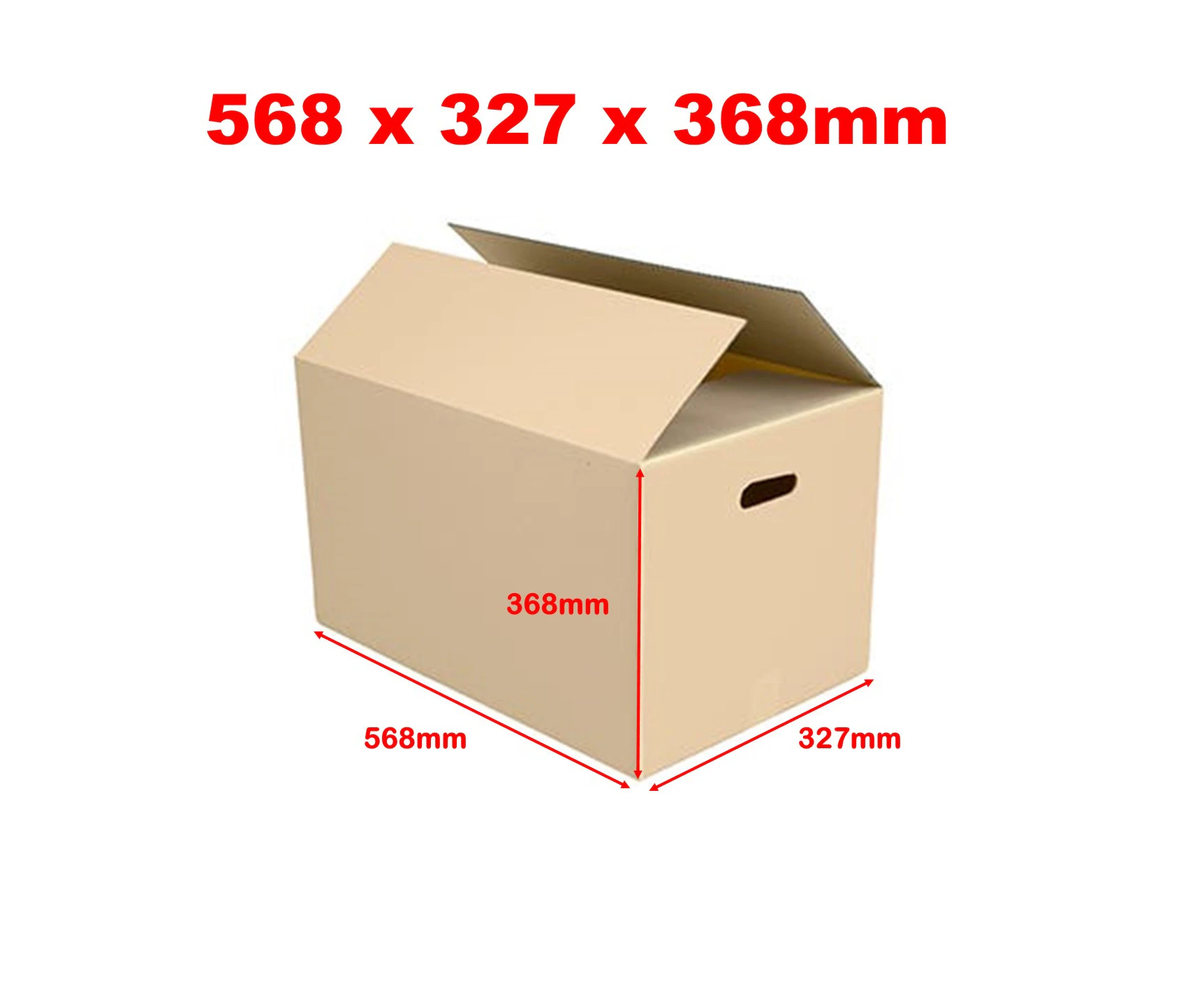 (5x Pcs) 568 x 327 x 368mm Moving Box with Handles Cardboard Box Packing Carton