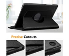 For Samsung Galaxy Tab A8 10.5 2021 Cover, Tab SM-X200 /X205 Leather Smart 360 Rotate Flip Stand Case Cover (Black)