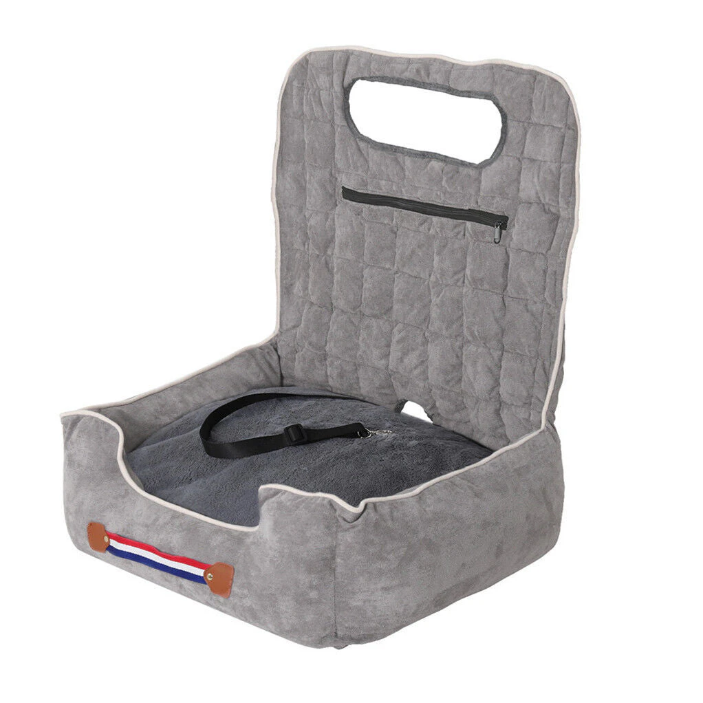 Ultra Soft Dog Car Seat Pet Booster Travel Bed Protector w Clip-on   Non-Slip Base