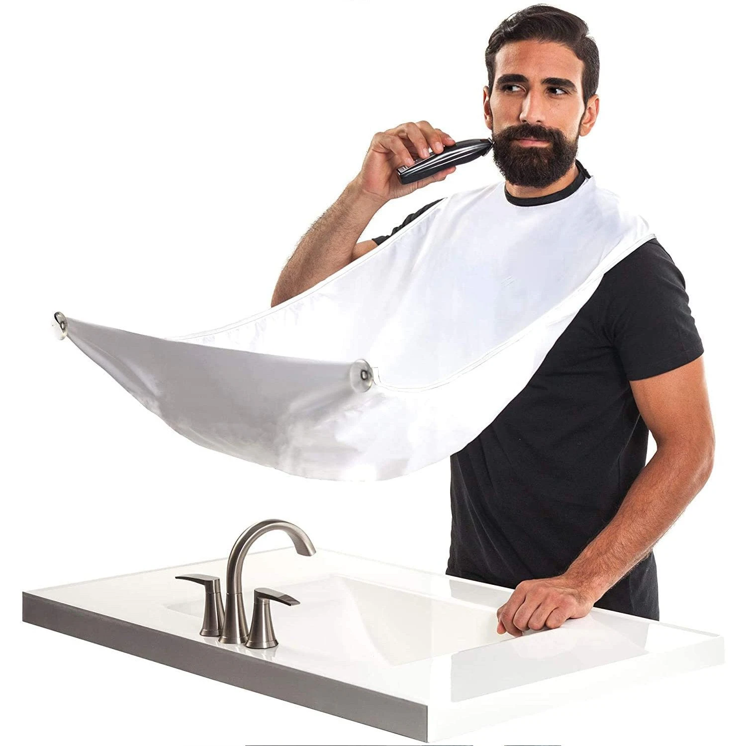 White Beard Apron and Beard Shaping Tool Template