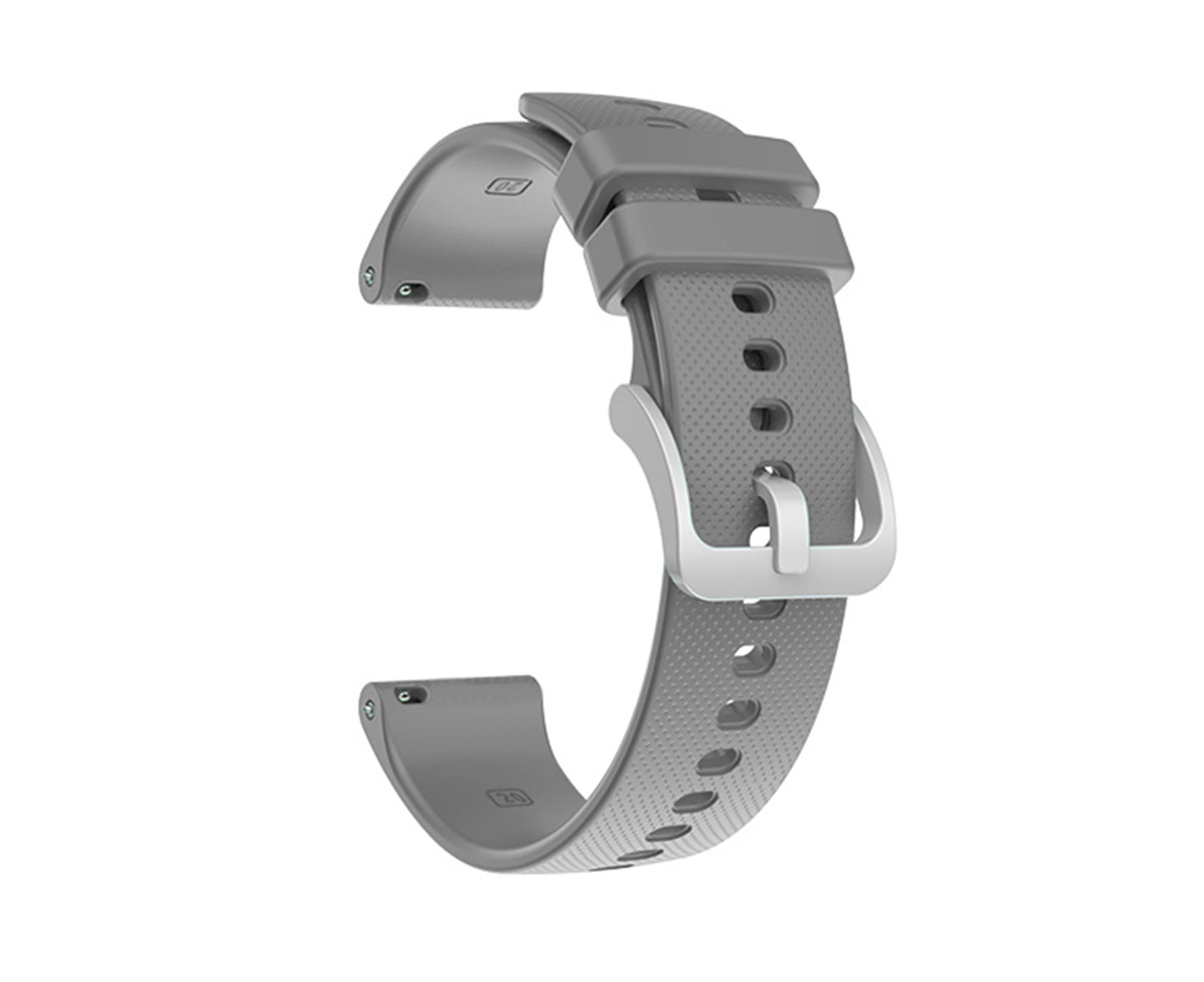 Watch Band 20mm/22mm Plaid Soft Silicone Watchband Wrist Strap Replacement for Garmin Venu SQ/Venu/Vivoactive 3 4/Forerunner 245-Light Grey 20 mm