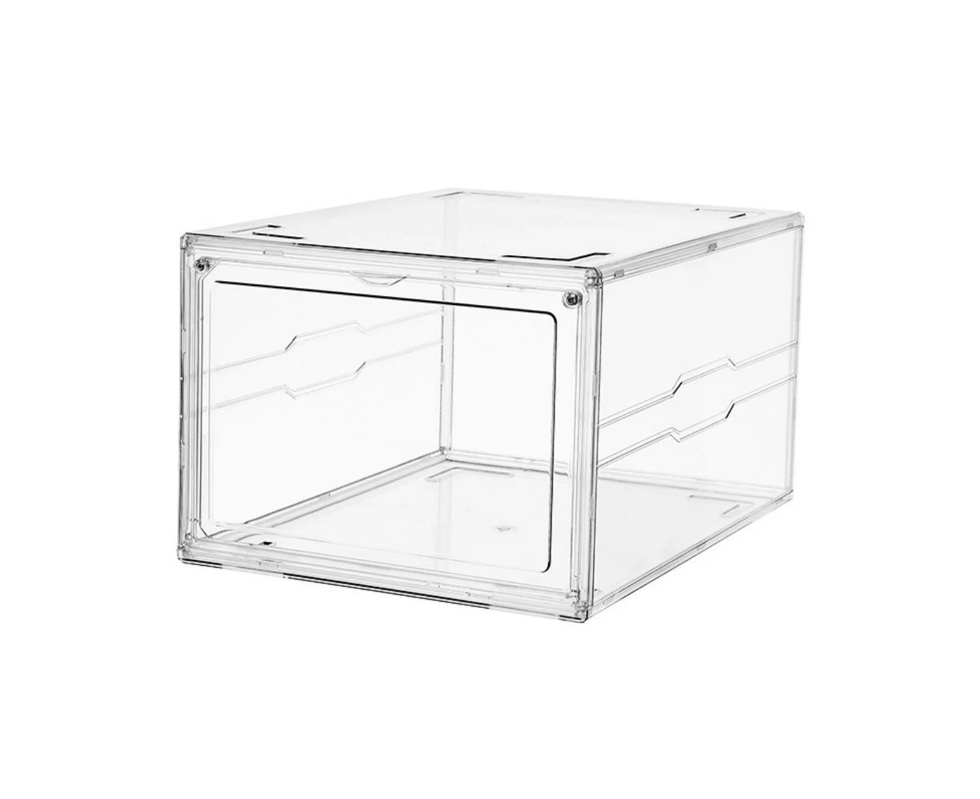 Premium Sneaker Acrylic Display Shoe Box Storage Case Clear Side Open Stackable