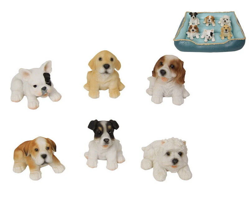 6pcs Cute Dog Puppy Fairy Garden Home Ornament Figurine Statue Sculpture 6cm Gift