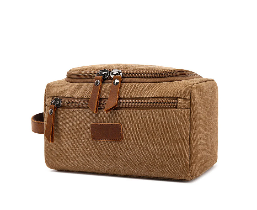 Men's Travel Shaving Toiletry Bag Travel Accessories - Brown